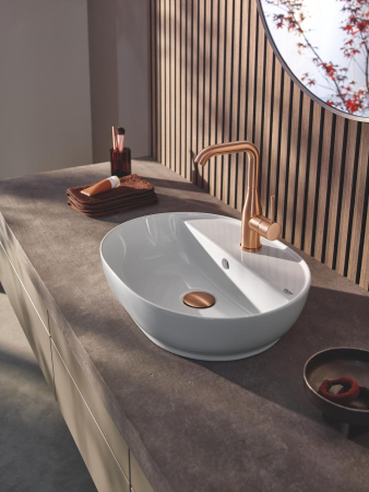 Lavoar Grohe 103566SH00, Essence, pe blat, 50 x 40 cm, cu preaplin, AquaCEramic, HyperClean, alb [17]