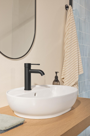 Baie - Lavoar Grohe 103566SH00, Essence, pe blat, 50 x 40 cm, cu preaplin, AquaCEramic, HyperClean, alb