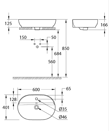 Lavoar Grohe 103569SH00, Essence, pe blat, 60 x 40 cm, cu preaplin, HyperClean, AquaCeramic, alb [10]