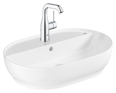 Lavoar Grohe 103569SH00, Essence, pe blat, 60 x 40 cm, cu preaplin, HyperClean, AquaCeramic, alb [9]