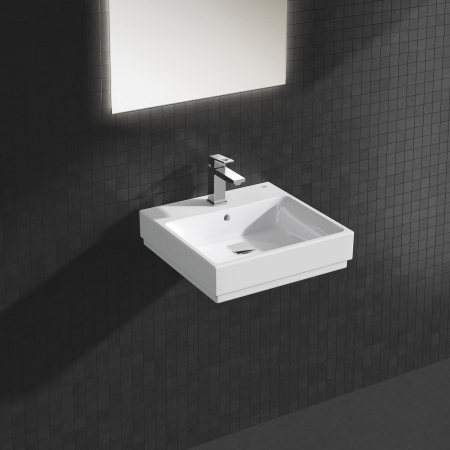 Lavoar Grohe 3947400H, Cube Ceramic, pe blat/pe perete, 500 x 490 mm, PureGuard, alb [2]