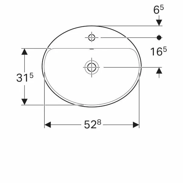 Lavoar incastrat Geberit Variform 55 cm cu orificiu baterie cu orificiu preaplin [4]