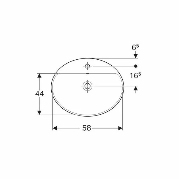Lavoar incastrat Geberit Variform oval cu preaplin 60x48 cm [4]