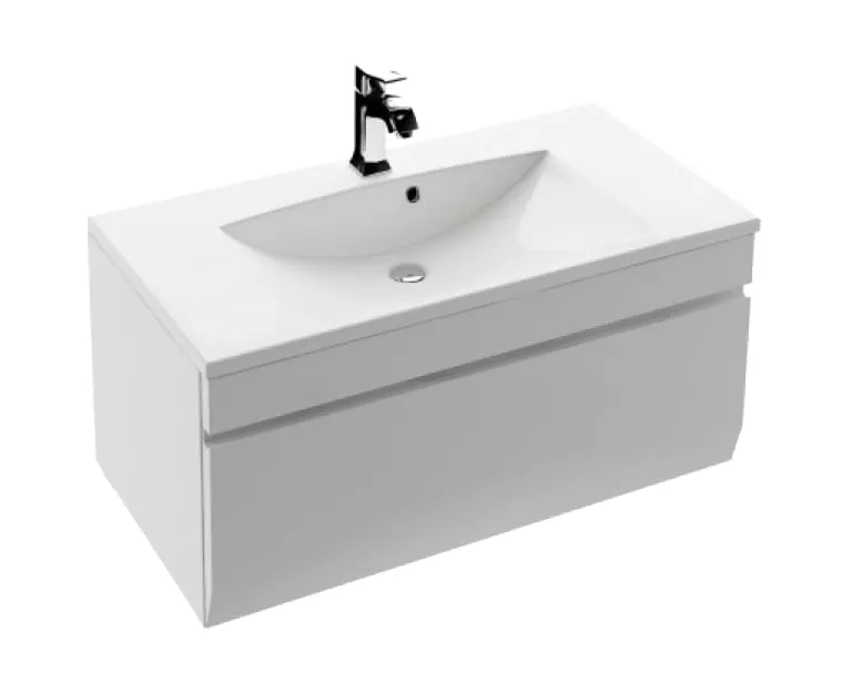 Lavoar Oristo Amelia UME-AM-90-92, 900 x 460 mm, montare pe masca, preaplin, marmura compozita, alb [2]