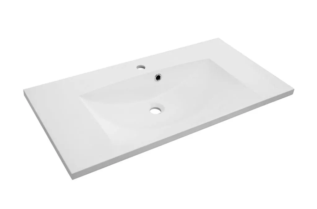 Lavoare incastrate - Lavoar Oristo Amelia UME-AM-90-92, 900 x 460 mm, montare pe masca, preaplin, marmura compozita, alb