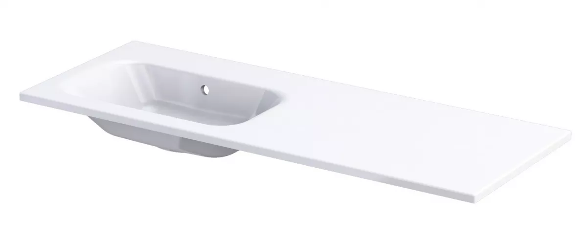 Lavoare pe blat - Lavoar Oristo Are, pe mobilier, 121 x 46 cm, alb, UME-AR-120-92-L