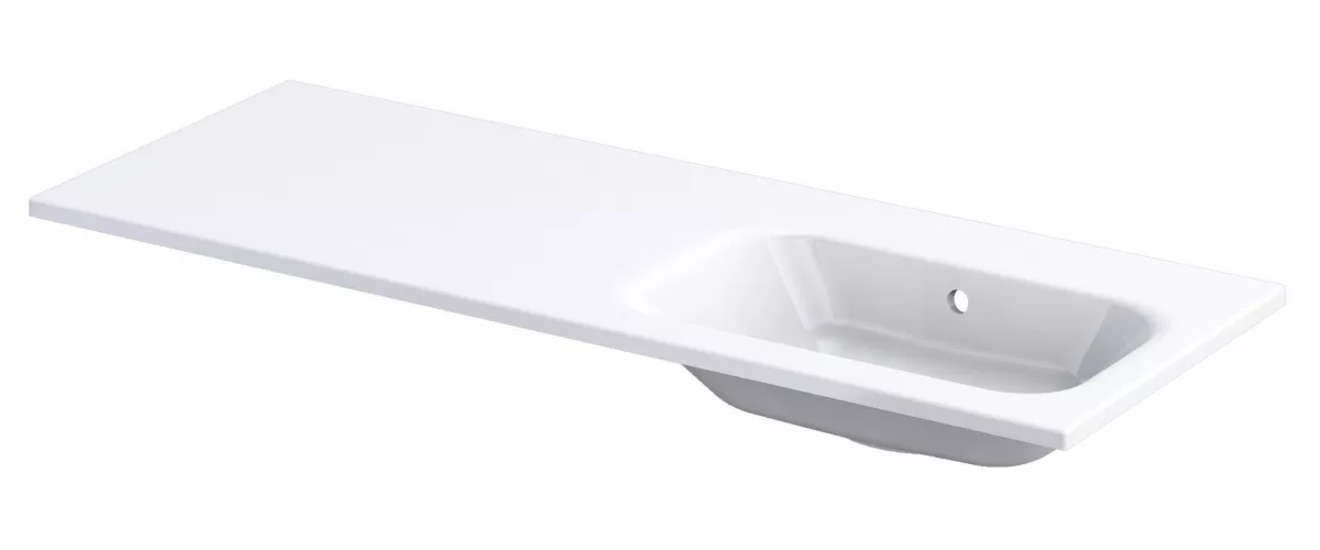 Lavoare pe blat - Lavoar Oristo Are, pe mobilier, 121 x 46 cm, alb, UME-AR-120-92-P