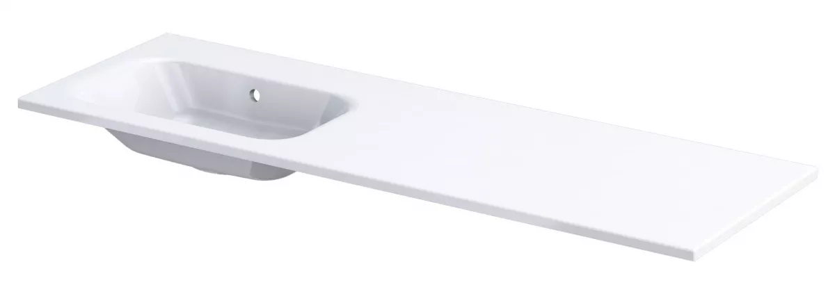 Lavoare pe blat - Lavoar Oristo Are, pe mobilier, 141 x 46 cm, alb, UME-AR-140-92-L