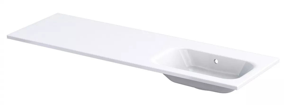 Lavoare pe blat - Lavoar Oristo Are, pe mobilier, 141 x 46 cm, alb, UME-AR-140-92-P