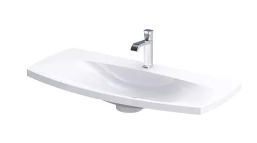 Lavoare pe blat - Lavoar Oristo Louis, pe mobilier, 102 x 48 cm, alb, UME-LU-102-92