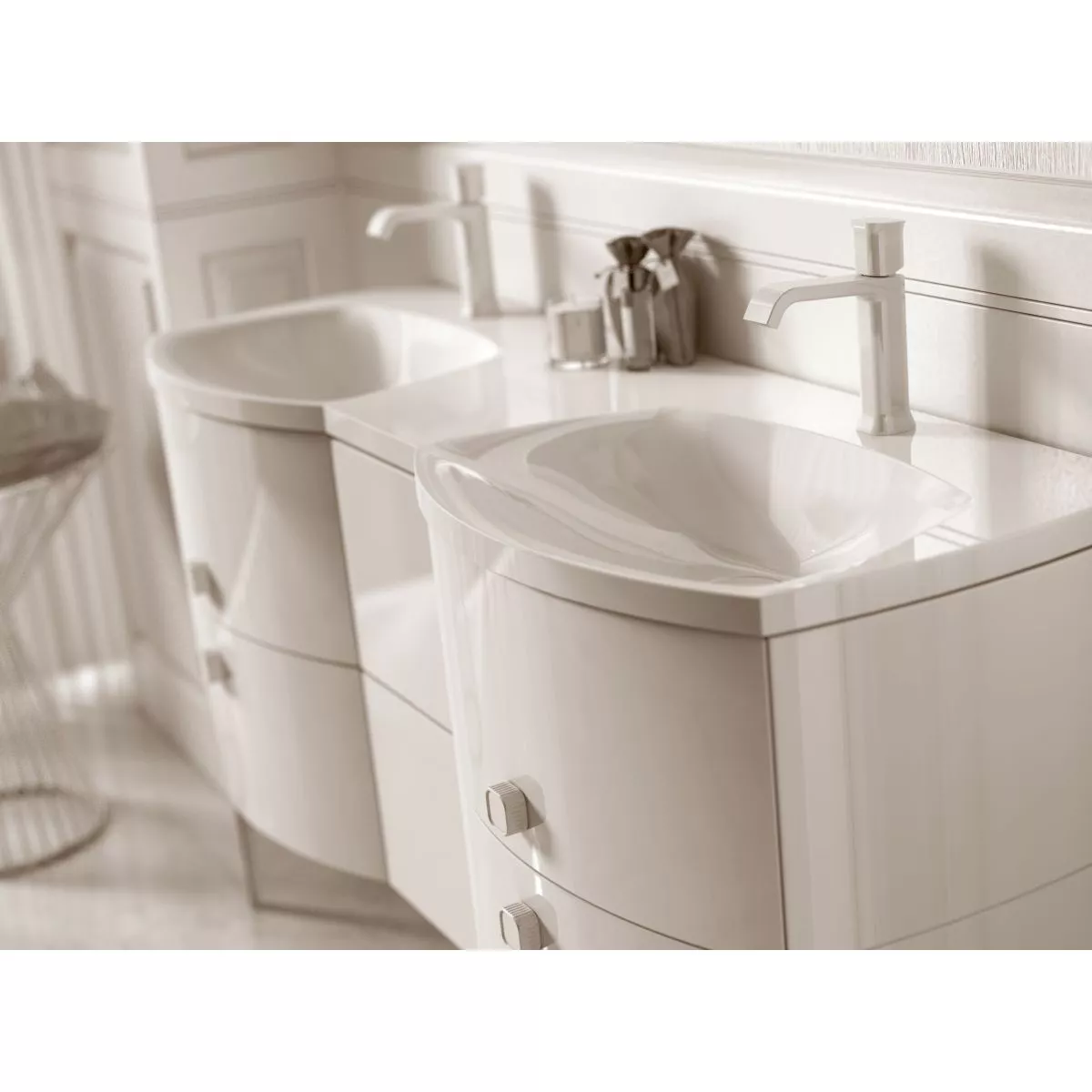 Lavoar Oristo Louis, pe mobilier, 144 x 48 cm, alb, UME-LU-144-92-D [1]