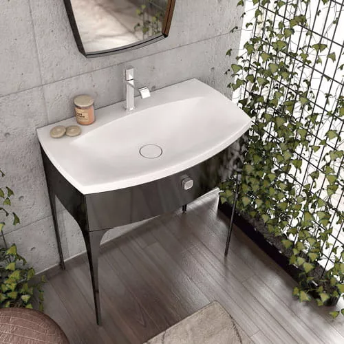 Lavoar Oristo Louis, pe mobilier, 82 x 48 cm, alb, UME-LU-82-92 [4]