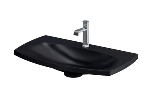 Lavoare pe blat - Lavoar Oristo Louis, pe mobilier, 82 x 48 cm, mat, negru, UME-LU-82-94