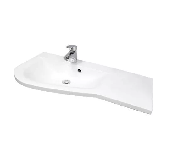 Lavoar Oristo Opal UME-OP-90-92-L, 915 x 445 mm, montare pe masca, preaplin, marmura compozita, alb [4]