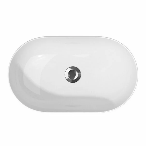 Lavoar oval alb pe blat Cersanit Inverto 60 cm [2]