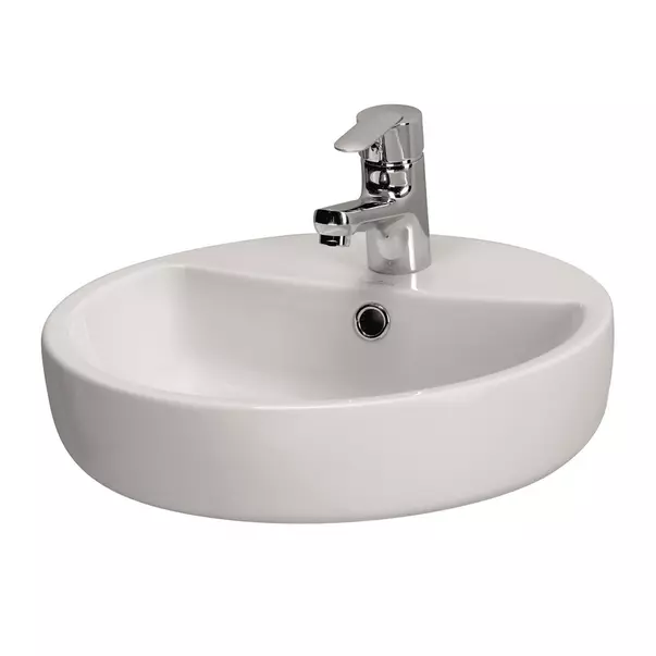 Pe blat - Lavoar pe blat Cersanit Caspia Ring alb lucios 44 cm