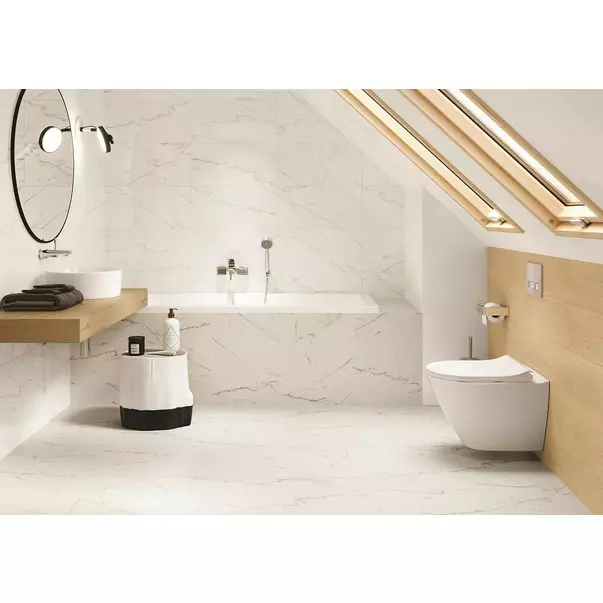 Lavoar pe blat Cersanit Crea alb lucios 38 cm [4]