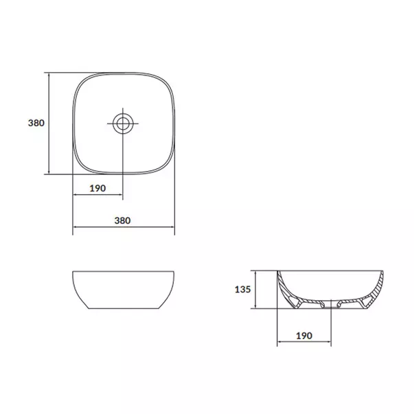 Lavoar pe blat Cersanit Larga antracit mat 38 cm [4]