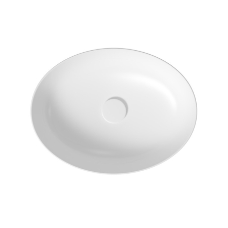 Lavoar pe blat Cersanit Larga, oval, 50 cm, ceramica sanitara, finisaj lucios, alb [2]