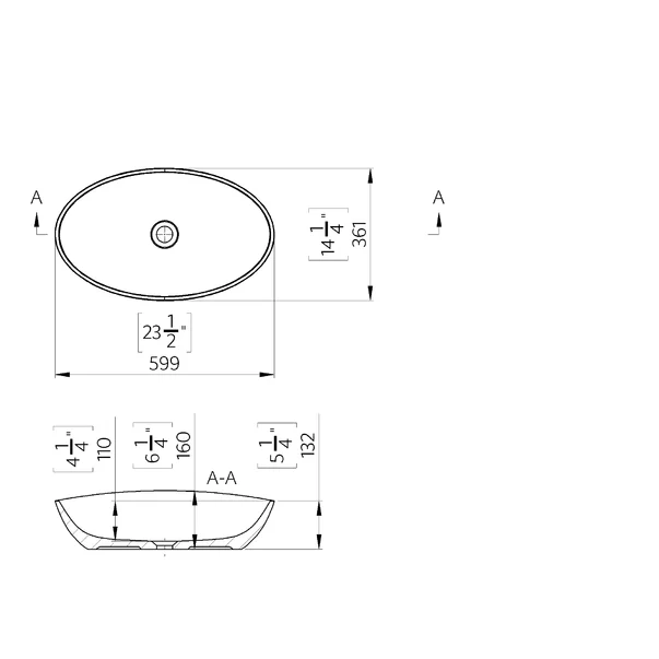 Lavoar pe blat din compozit Marmite Cloud 60x36 cm [1]
