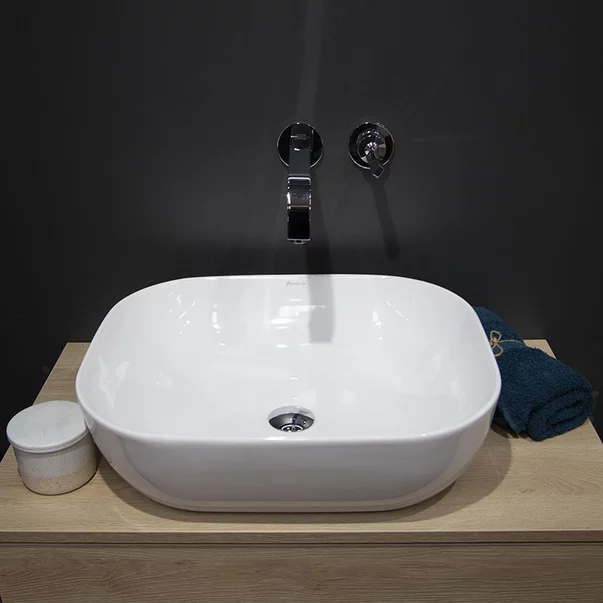 Pe blat - Lavoar pe blat Fluminia Alaska New alb 50 cm