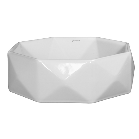 Lavoar pe blat Fluminia, Briliant, octogonal, 41.5 x 41.5 cm, alb [3]