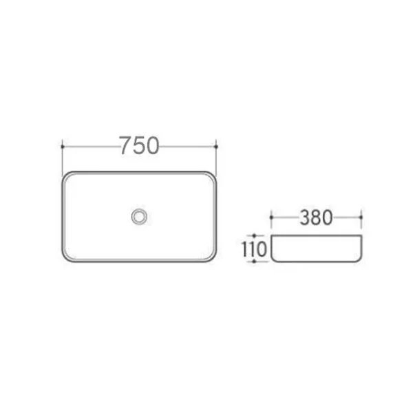 Lavoar pe blat Fluminia Capri alb 75 cm [1]