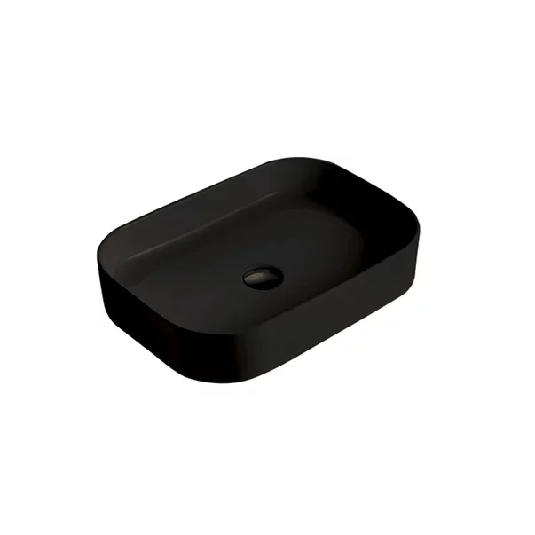 Pe blat - Lavoar pe blat Fluminia Capri negru mat 55 cm