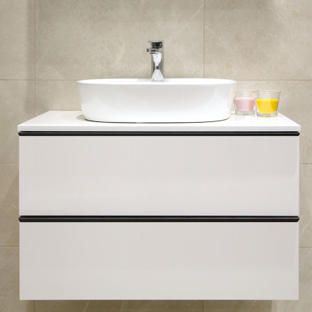 Lavoar pe blat Fluminia, Cassandra 50, oval, 50 x 38 cm, alb [8]