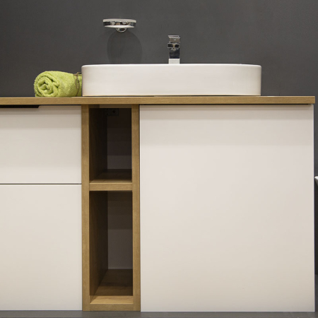 Lavoar pe blat Fluminia, Cassandra 50, oval, 50 x 38 cm, alb [5]