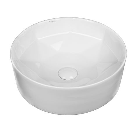 Lavoare - Lavoar pe blat, Fluminia, Crystal, rotund, 40 x 40 cm, alb