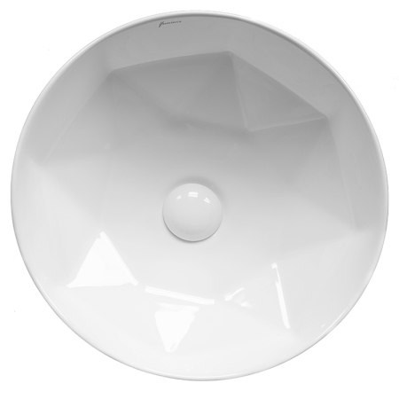 Lavoar pe blat, Fluminia, Crystal, rotund, 40 x 40 cm, alb [2]