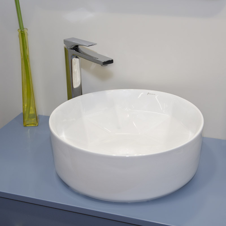 Lavoar pe blat, Fluminia, Crystal, rotund, 40 x 40 cm, alb [4]