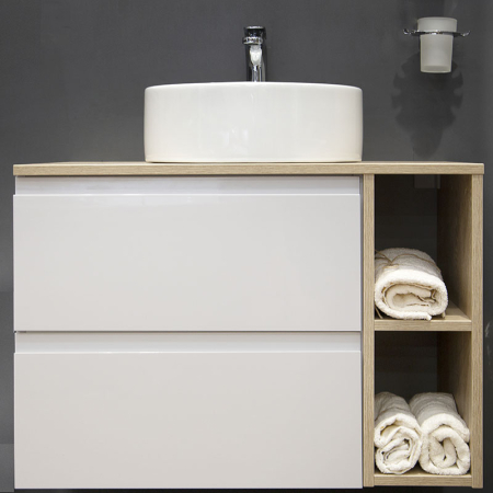 Lavoar pe blat Fluminia, Ibiza New, rotund, diametru 40.5 cm, alb [4]