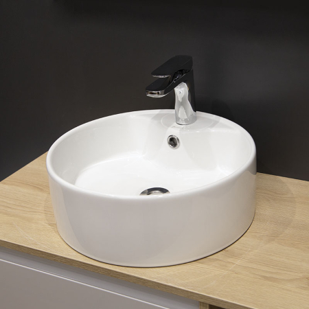 Lavoar pe blat Fluminia, Ibiza New, rotund, diametru 40.5 cm, alb [6]