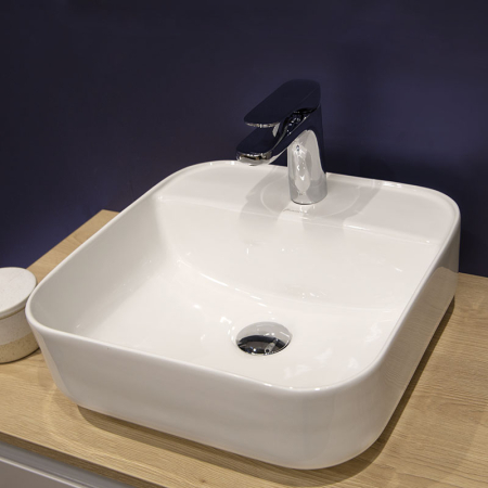 Lavoar pe blat, Fluminia, Juno-38, pătrat, 38,5 x 38,5 cm, alb [4]