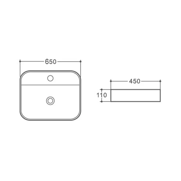 Lavoar pe blat Fluminia Juno alb 65 cm [2]