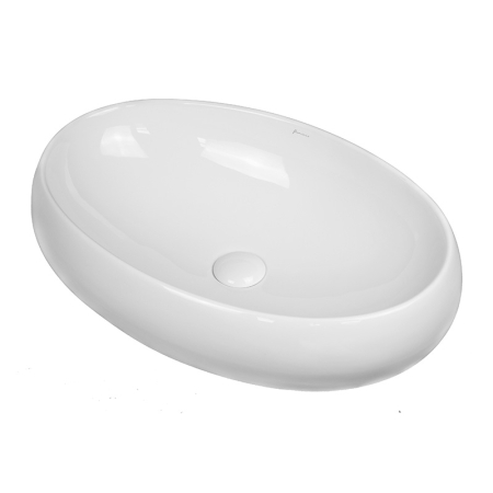 Lavoare - Lavoar pe blat Fluminia, Lheea, oval, 58.5 x 40 cm, alb