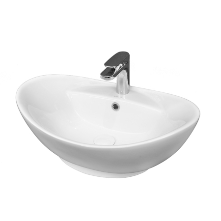 Lavoare - Lavoar pe blat Fluminia, Loira New, oval, 59 x 39 cm, alb
