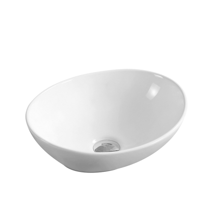 Lavoare - Lavoar pe blat Fluminia, Rio, oval, 41 x 33 cm, alb