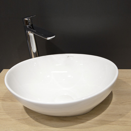 Lavoar pe blat Fluminia, Rio, oval, 41 x 33 cm, alb [2]