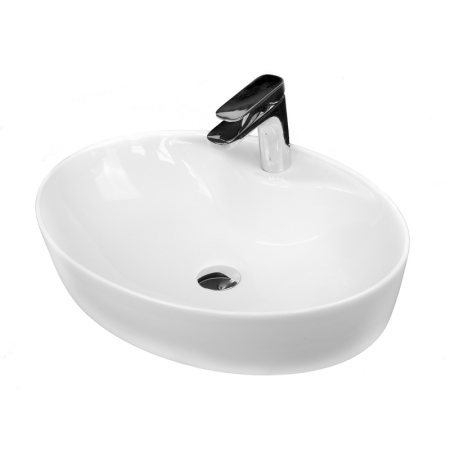 Lavoare - Lavoar pe blat Fluminia, Tamisa, oval, 57 x 41 cm, alb