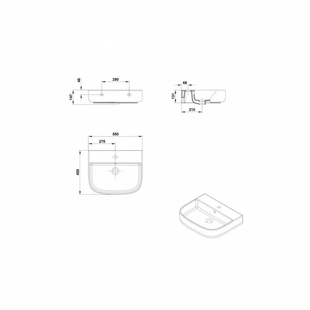 Lavoar pe blat Gala Mid 55x45 [3]