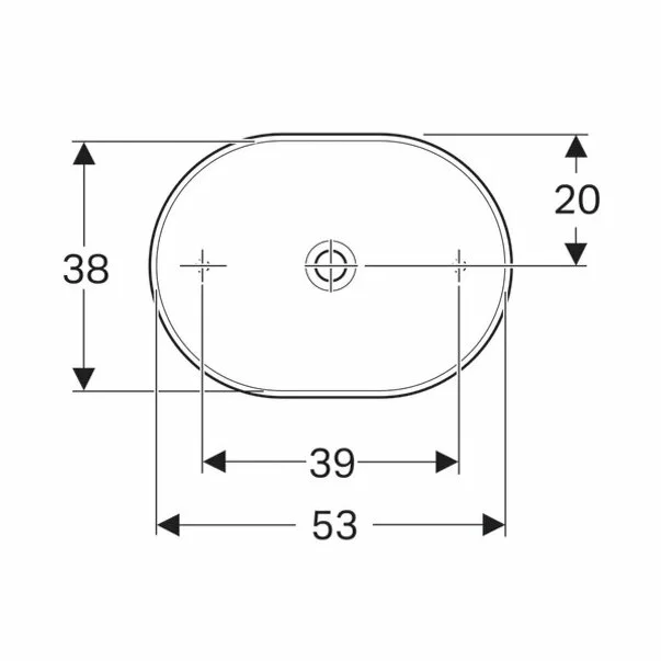 Lavoar pe blat Geberit Variform eliptic fara preaplin 55x40 cm [3]