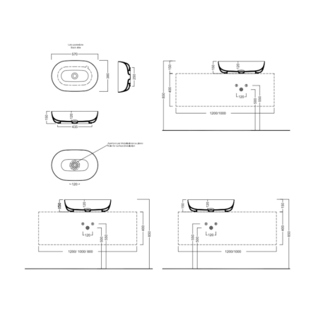 Lavoar pe blat, Hatria, Happy Hour 12:00 S, oval, 57 cm, alb [2]