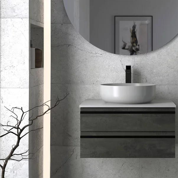 Lavoar pe blat KolpaSan Alexis 38 cm alb [3]