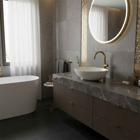 Lavoar pe blat Spectrum, Finta Gold Line, oval, alb-auriu [3]