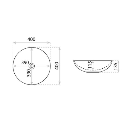 Lavoar pe blat Spectrum, Moana Black, oval, negru mat [3]