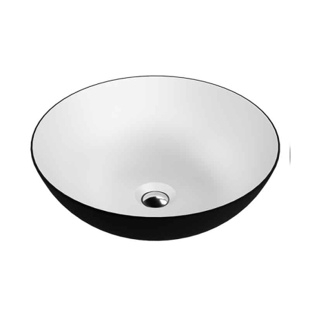 Lavoare - Lavoar pe blat Spectrum, Moana Black, rotund, negru mat