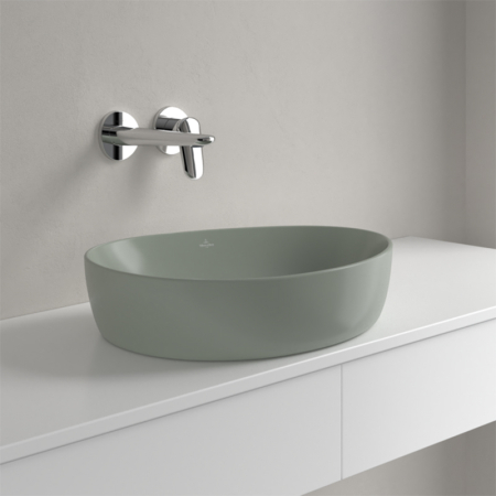 Lavoar pe blat, Villeroy & Boch, Antao 51 cm, oval, verde mat [4]